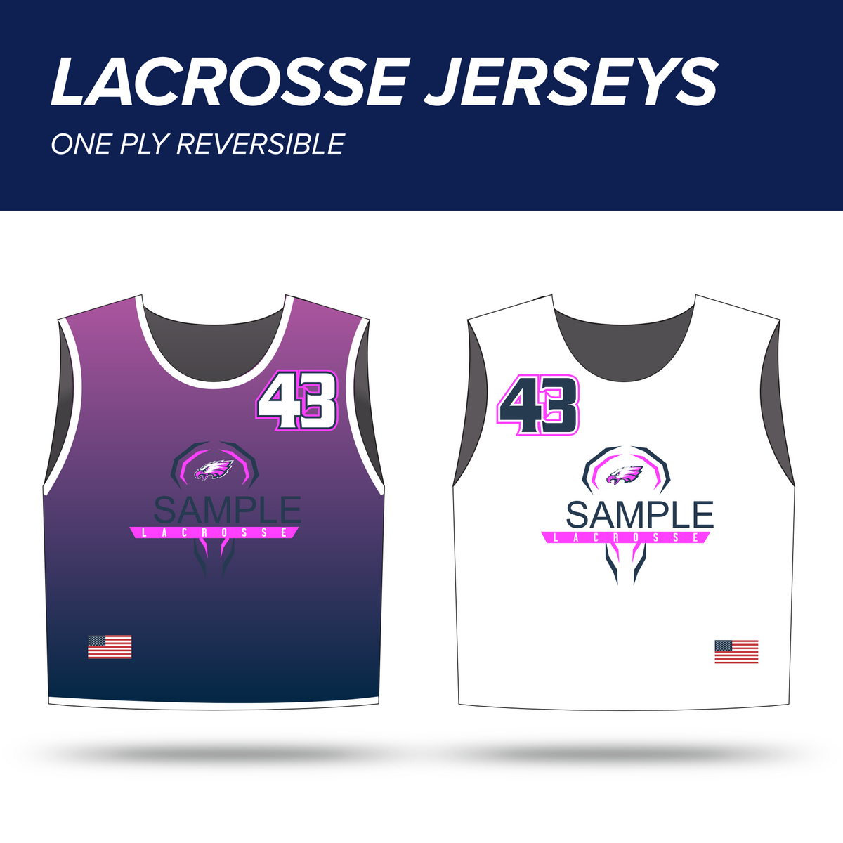 One Ply Reversible Lacrosse Jerseys - Your Design