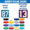 Outline color for custom jersey numbers