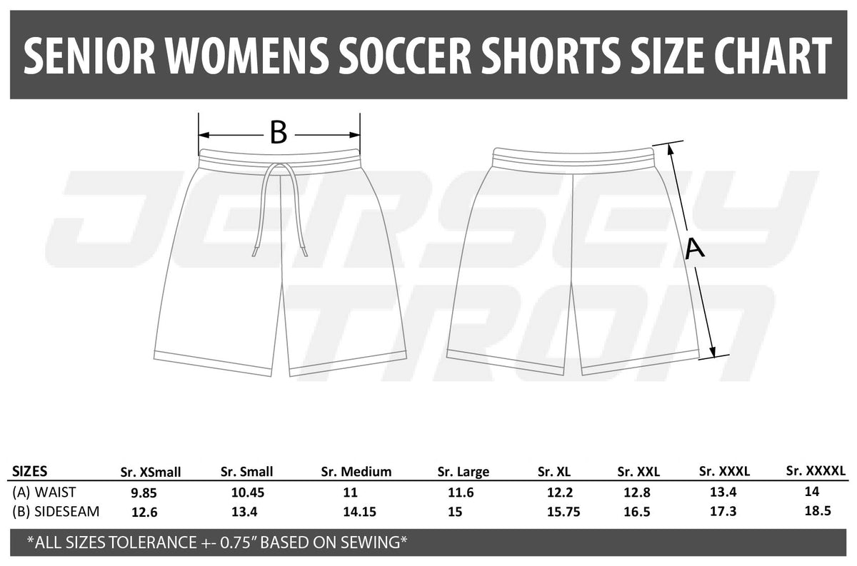 SUBLIMATED SOCCER SHORTS (WOMENS) - YOUR DESIGN