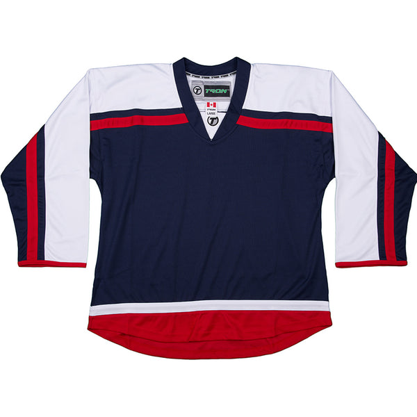 Columbus Blue Jackets Hockey Jersey - TronX DJ300 Replica Gamewear